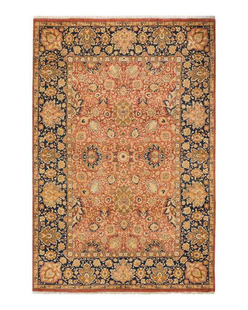 One-of-a-Kind Imported Hand-knotted Area Rug  - Orange, 6' 1" x 9' 1" - Modern Rug Importers