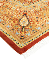 One-of-a-Kind Imported Hand-Knotted Area Rug  - Orange, 6' 1" x 9' 4" - Modern Rug Importers