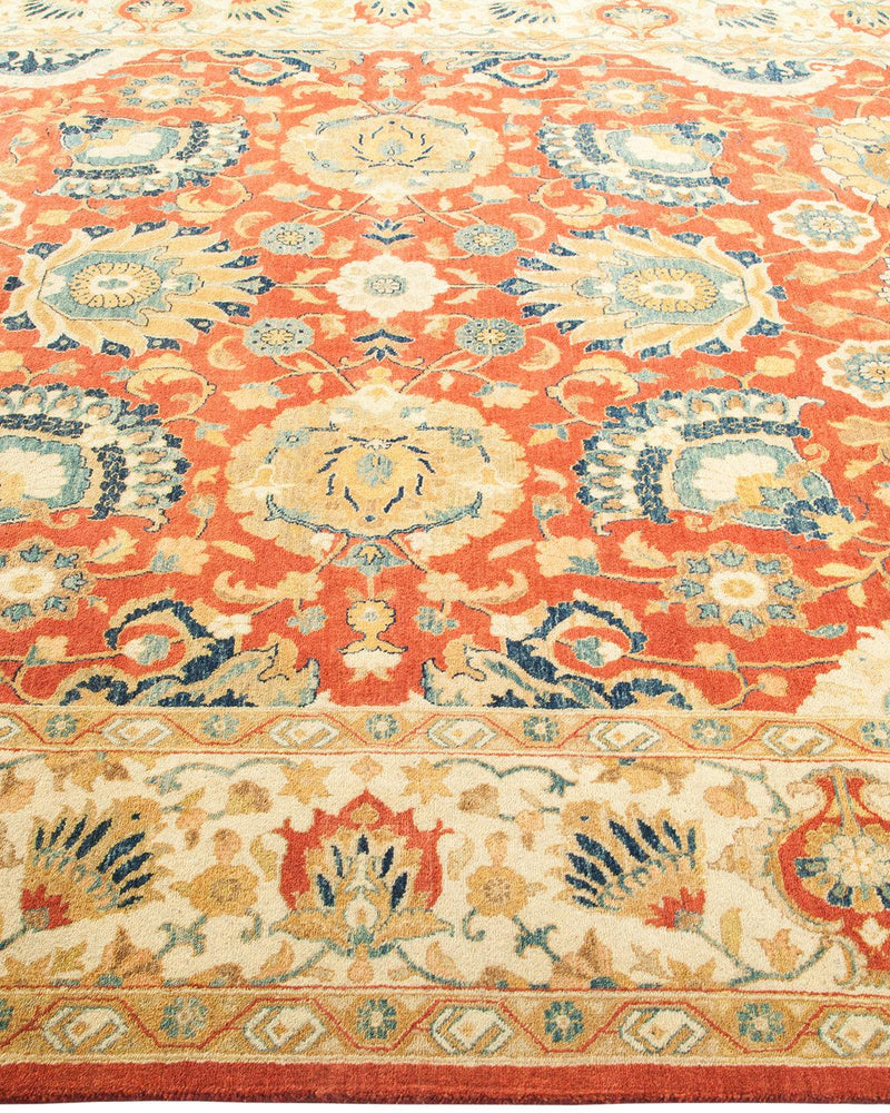 One-of-a-Kind Imported Hand-knotted Area Rug  - Orange, 6' 1" x 9' 4" - Modern Rug Importers