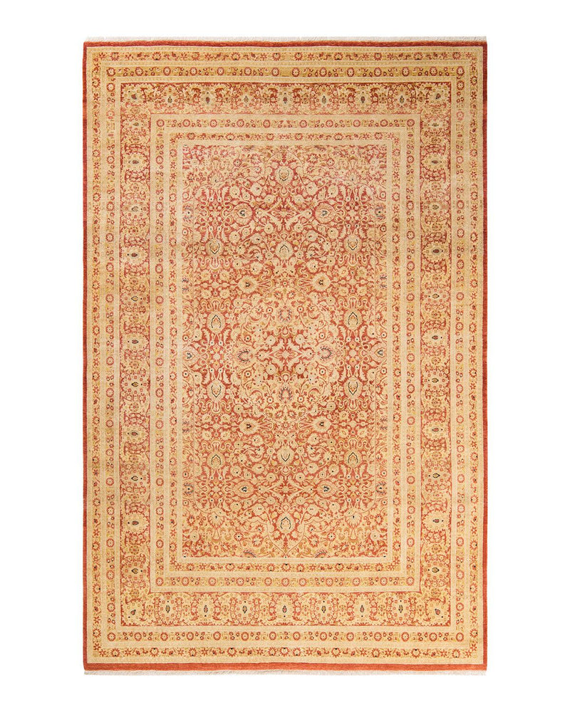 One-of-a-Kind Imported Hand-knotted Area Rug  - Orange, 6' 1" x 9' 5" - Modern Rug Importers