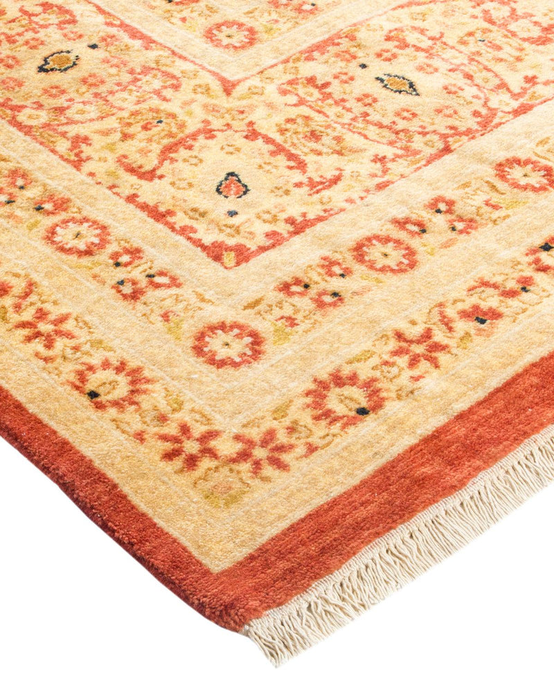 One-of-a-Kind Imported Hand-knotted Area Rug  - Orange, 6' 1" x 9' 5" - Modern Rug Importers