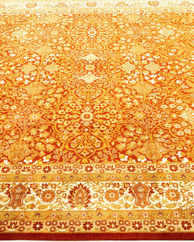 One-of-a-Kind Imported Hand-knotted Area Rug  - Orange,  6' 2" x 9' 2" - Modern Rug Importers