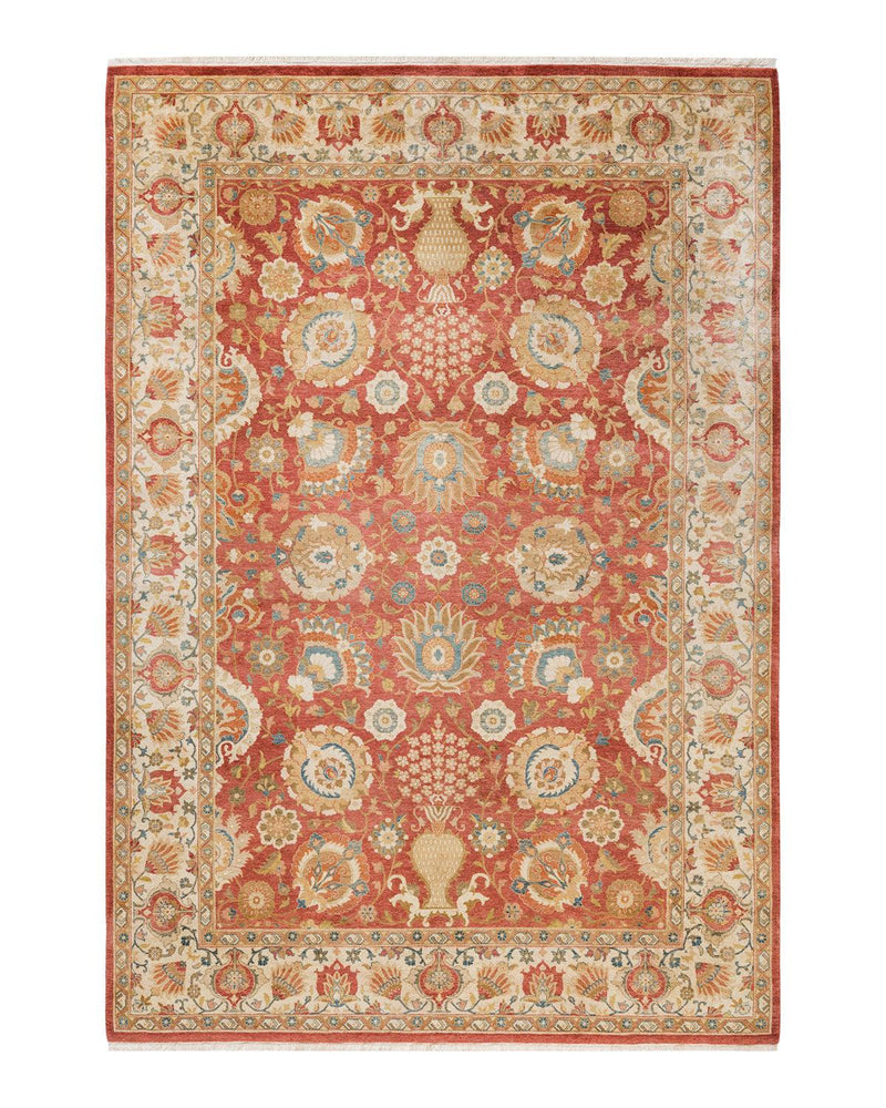 One-of-a-Kind Imported Hand-knotted Area Rug  - Orange, 6' 3" x 9' 0" - Modern Rug Importers