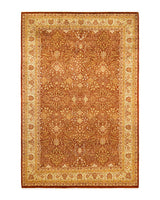 One-of-a-Kind Imported Hand-Knotted Area Rug  - Orange, 6' 3" x 9' 4" - Modern Rug Importers