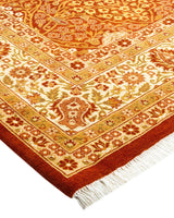 One-of-a-Kind Imported Hand-knotted Area Rug  - Orange,  6' 3" x 9' 4" - Modern Rug Importers