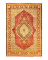 One-of-a-Kind Imported Hand-knotted Area Rug  - Orange, 6' 4" x 8' 10" - Modern Rug Importers