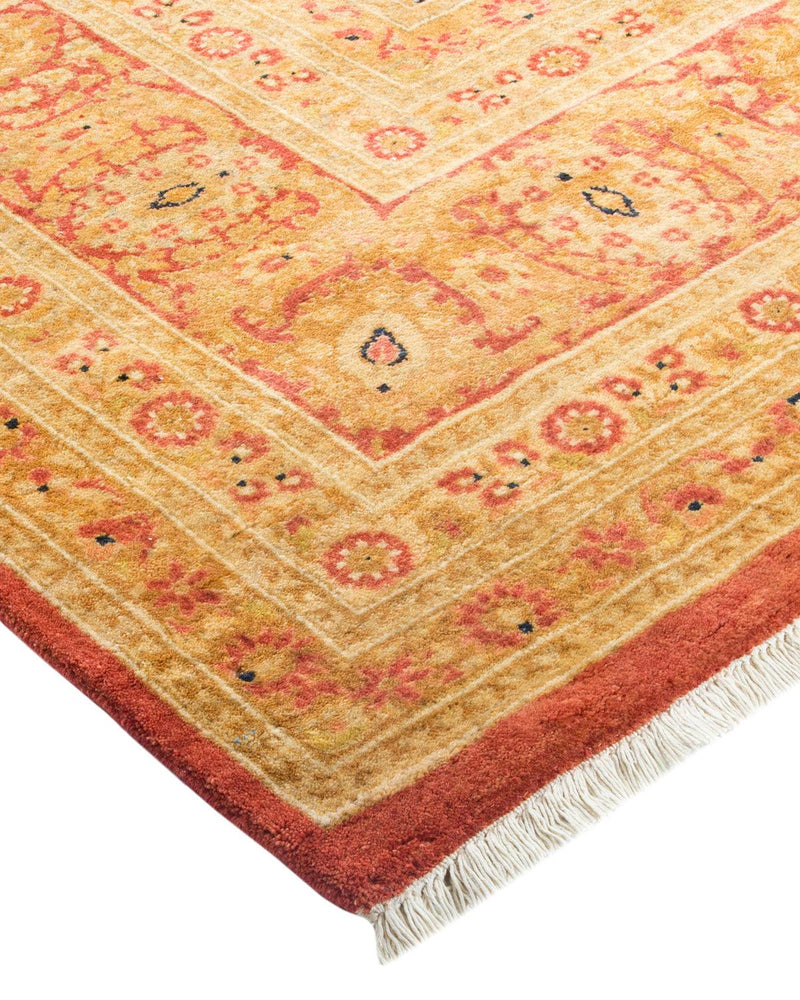 One-of-a-Kind Imported Hand-knotted Area Rug  - Orange, 6' 4" x 9' 1" - Modern Rug Importers
