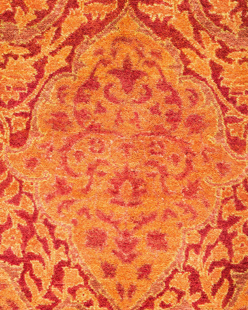 One-of-a-Kind Imported Hand-knotted Area Rug  - Orange, 6' 4" x 9' 2" - Modern Rug Importers