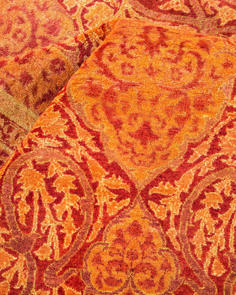One-of-a-Kind Imported Hand-knotted Area Rug  - Orange, 6' 4" x 9' 2" - Modern Rug Importers