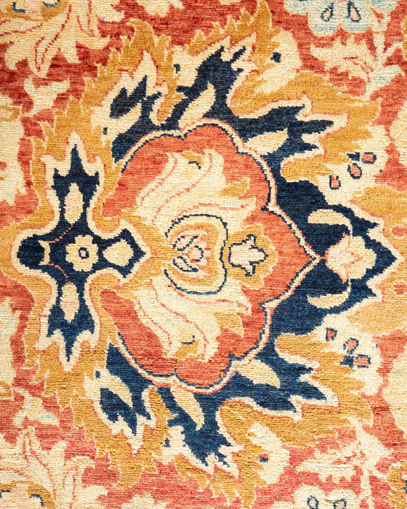 One-of-a-Kind Imported Hand-Knotted Area Rug  - Orange, 7' 10" x 10' 2" - Modern Rug Importers