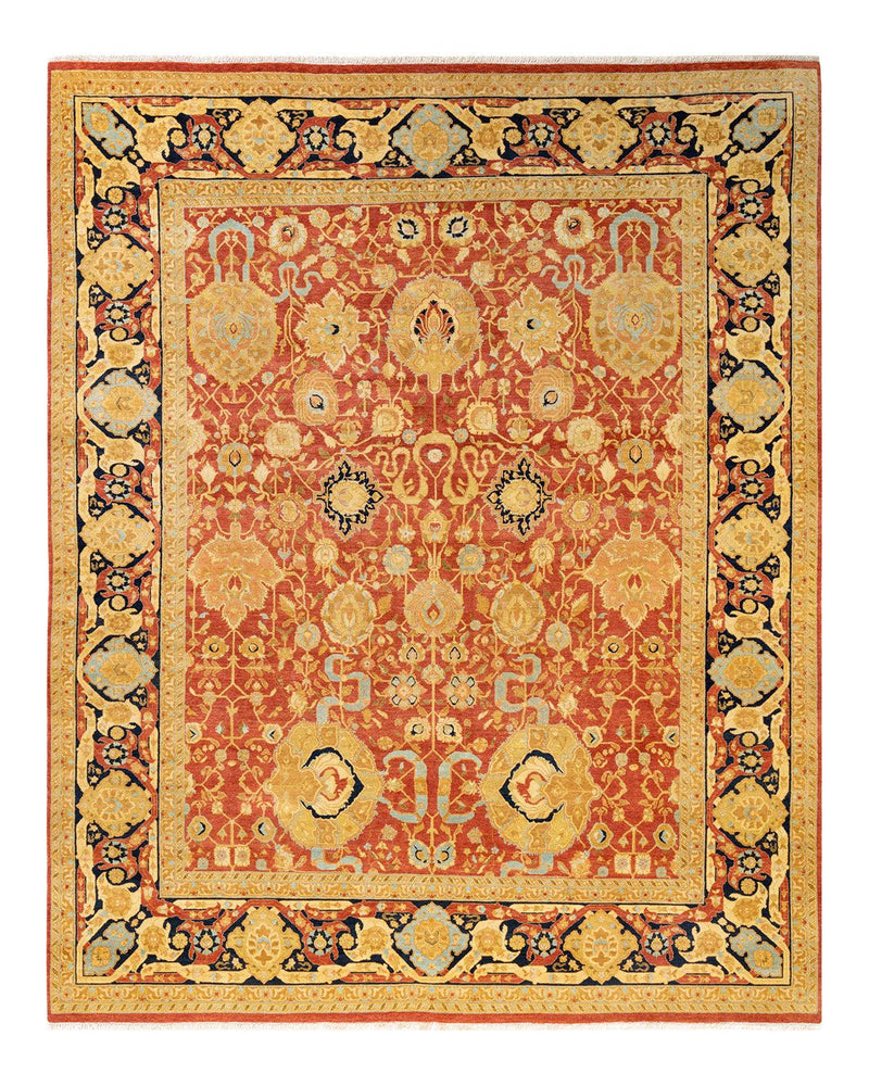 One-of-a-Kind Imported Hand-knotted Area Rug  - Orange,  7' 10" x 9' 8" - Modern Rug Importers