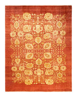 One-of-a-Kind Imported Hand-knotted Area Rug  - Orange, 7' 8" x 9' 9" - Modern Rug Importers