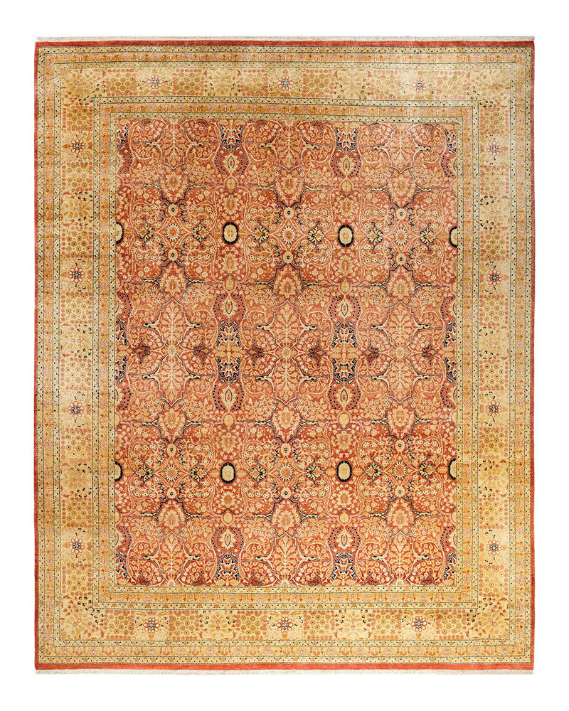 One-of-a-Kind Imported Hand-Knotted Area Rug  - Orange, 8' 0" x 10' 2" - Modern Rug Importers