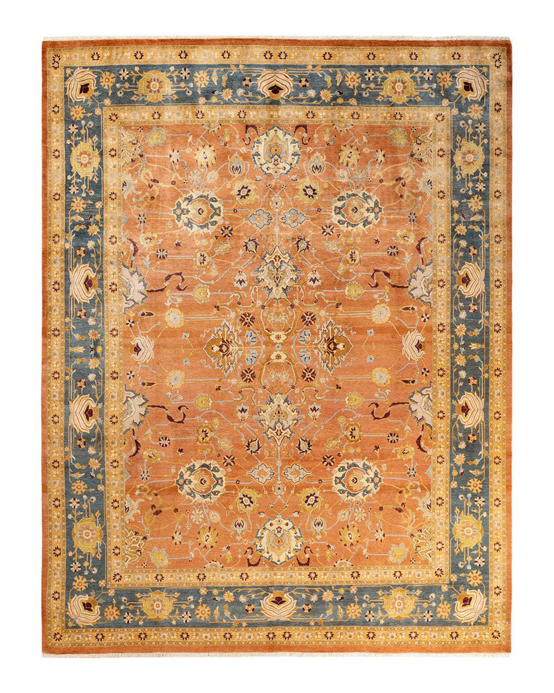 One-of-a-Kind Imported Hand-Knotted Area Rug  - Orange, 8' 0" x 10' 5" - Modern Rug Importers