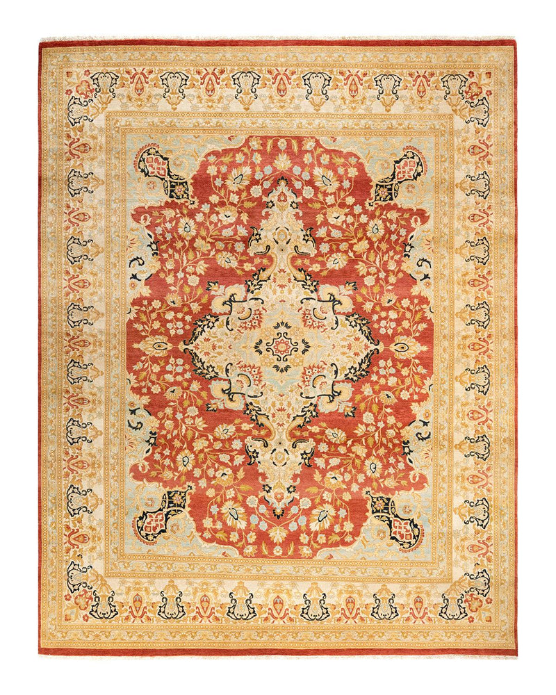 One-of-a-Kind Imported Hand-Knotted Area Rug  - Orange,  8' 1" x 10' 4" - Modern Rug Importers