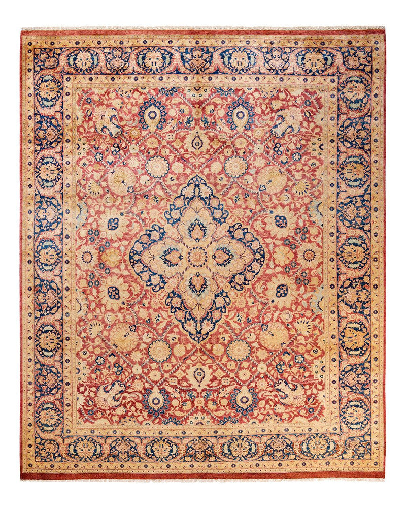 One-of-a-Kind Imported Hand-Knotted Area Rug  - Orange, 8' 1" x 9' 10" - Modern Rug Importers