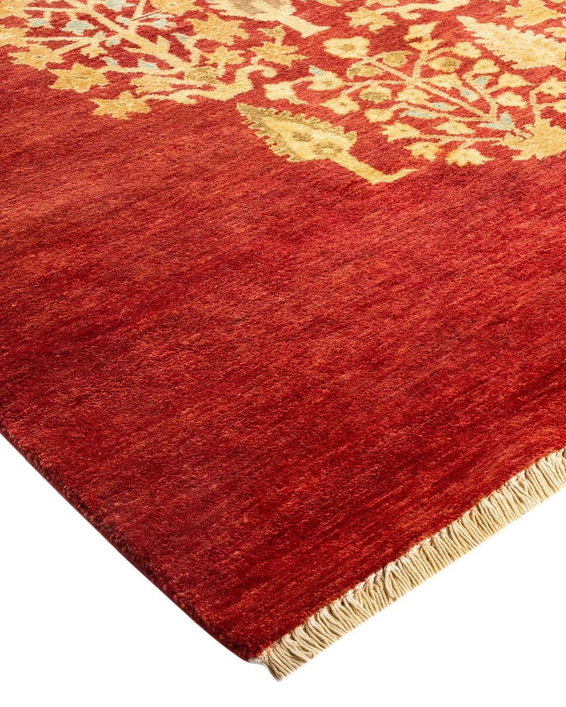 One-of-a-Kind Imported Hand-knotted Area Rug  - Orange, 8' 10" x 12' 2" - Modern Rug Importers