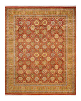 One-of-a-Kind Imported Hand-Knotted Area Rug  - Orange, 8' 2" x 10' 1" - Modern Rug Importers