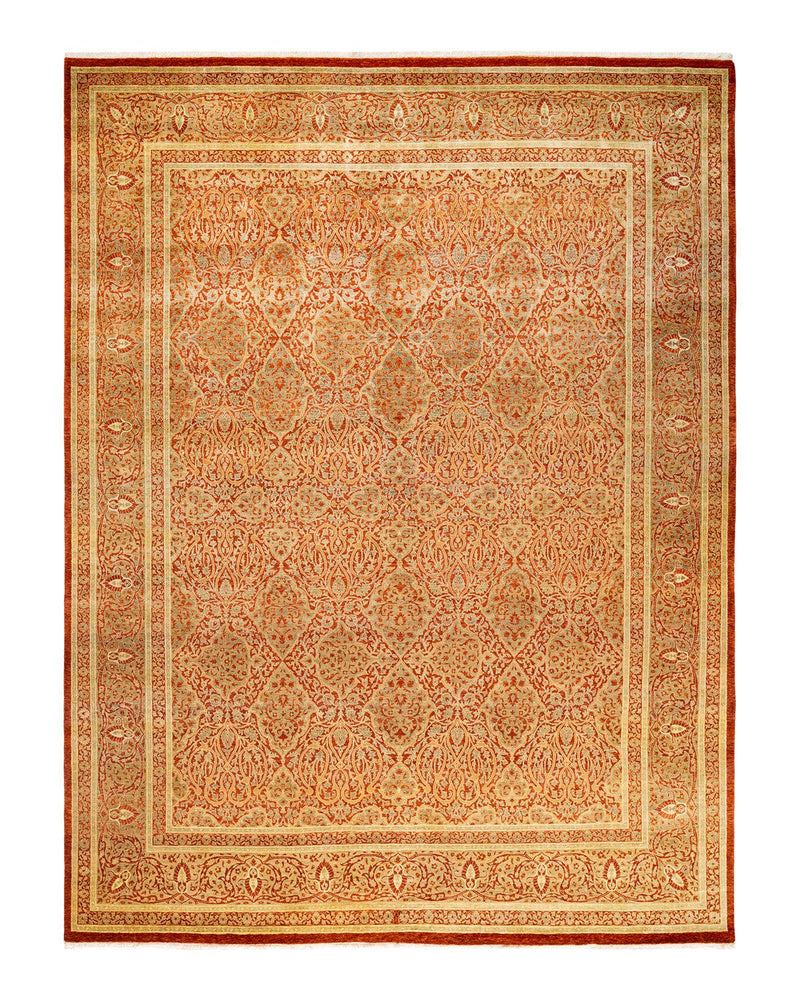 One-of-a-Kind Imported Hand-knotted Area Rug  - Orange, 8' 2" x 10' 8" - Modern Rug Importers