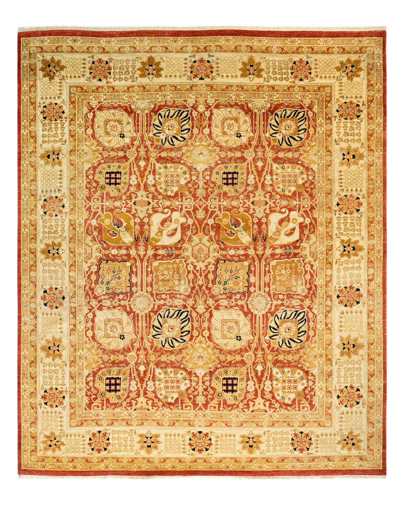 One-of-a-Kind Imported Hand-knotted Area Rug  - Orange, 8' 2" x 9' 8" - Modern Rug Importers