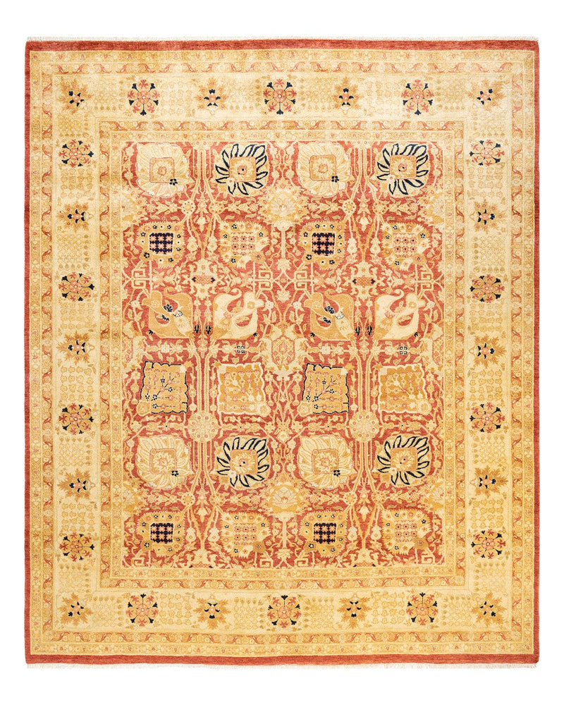 One-of-a-Kind Imported Hand-knotted Area Rug  - Orange, 8' 2" x 9' 9" - Modern Rug Importers