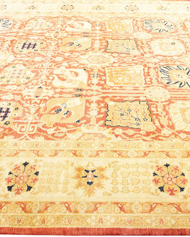 One-of-a-Kind Imported Hand-knotted Area Rug  - Orange, 8' 2" x 9' 9" - Modern Rug Importers