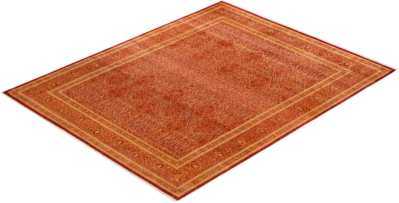One-of-a-Kind Imported Hand-Knotted Area Rug  - Orange, 8' 3" x 10' 4" - Modern Rug Importers
