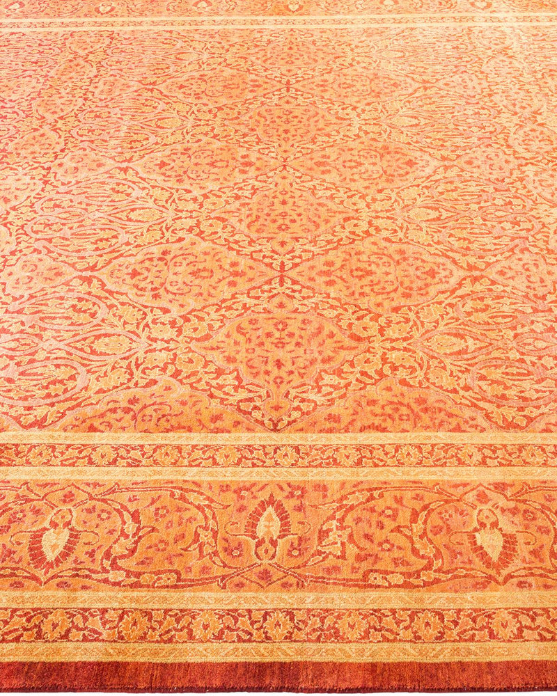 One-of-a-Kind Imported Hand-knotted Area Rug  - Orange,  8' 4" x 14' 0" - Modern Rug Importers