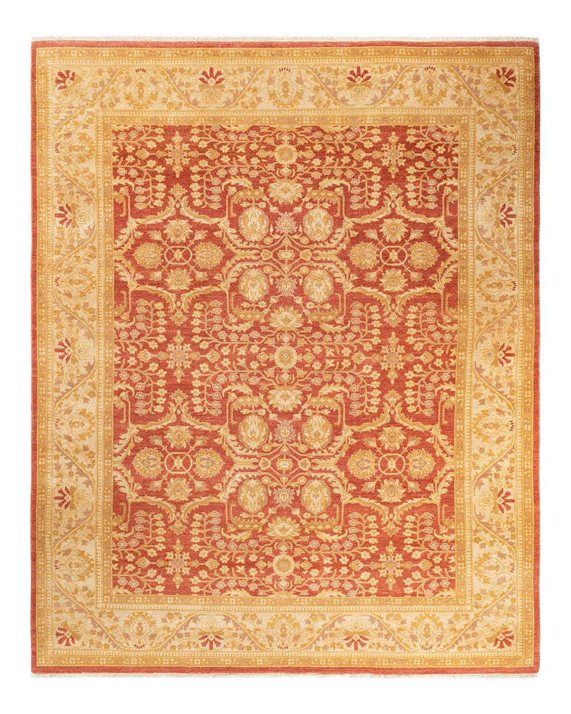 One-of-a-Kind Imported Hand-Knotted Area Rug  - Orange, 9' 0" x 11' 9" - Modern Rug Importers