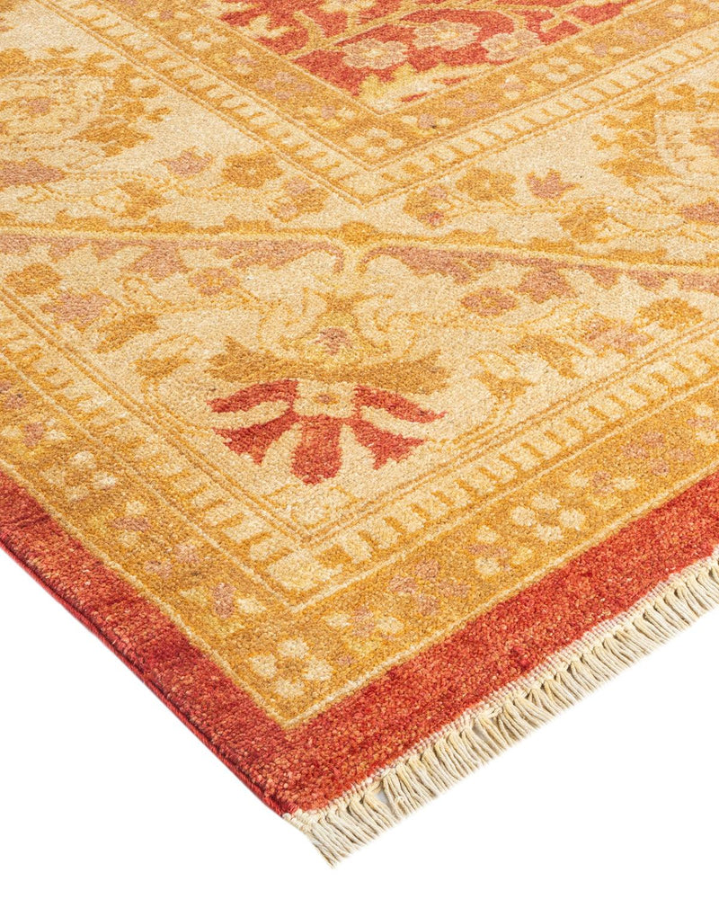 One-of-a-Kind Imported Hand-Knotted Area Rug  - Orange, 9' 0" x 11' 9" - Modern Rug Importers