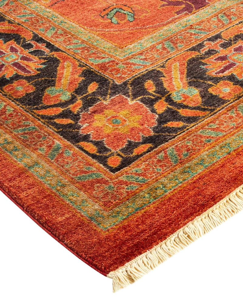 One-of-a-Kind Imported Hand-knotted Area Rug  - Orange, 9' 1" x 12' 1" - Modern Rug Importers
