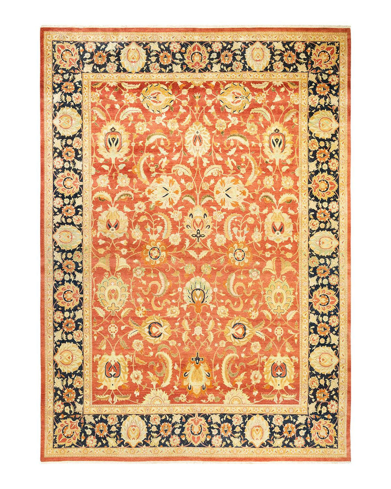 One-of-a-Kind Imported Hand-knotted Area Rug  - Orange, 9' 1" x 12' 7" - Modern Rug Importers