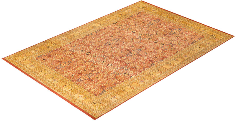 One-of-a-Kind Imported Hand-knotted Area Rug  - Orange, 9' 1" x 13' 9" - Modern Rug Importers