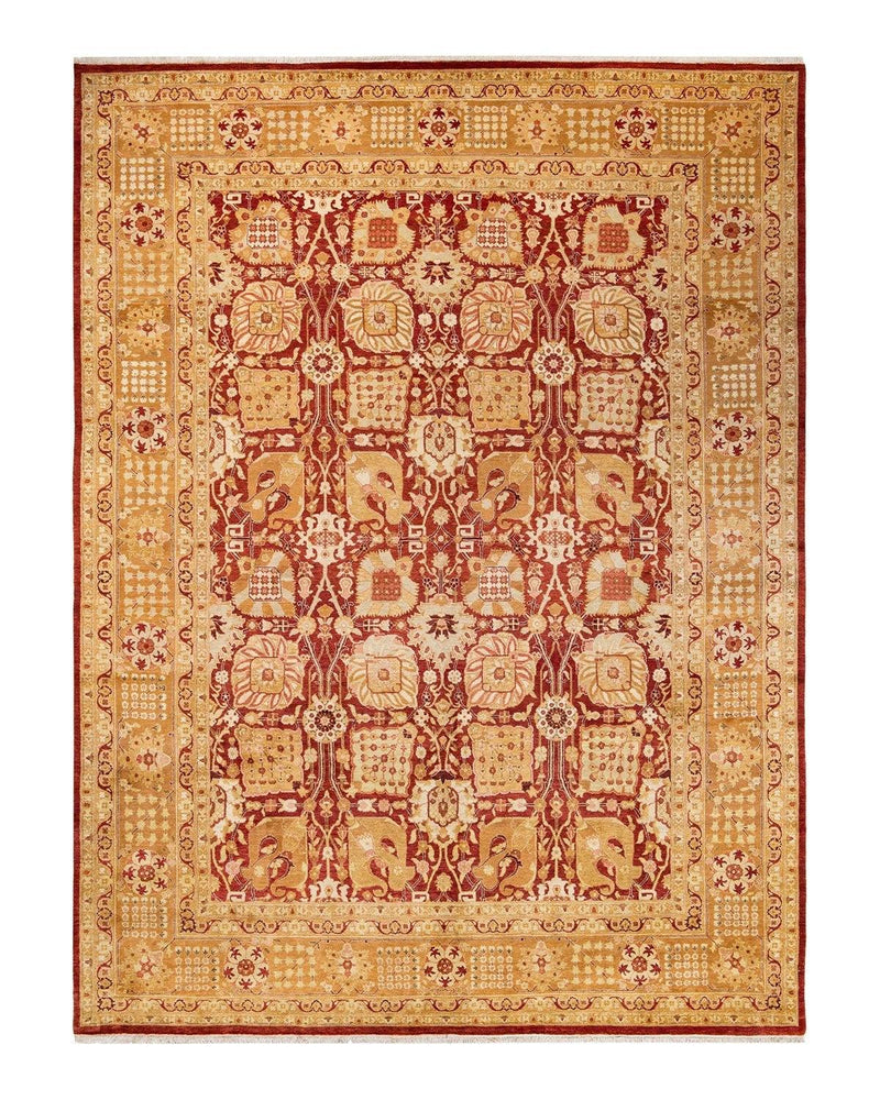 One-of-a-Kind Imported Hand-knotted Area Rug  - Orange, 9' 2" x 12' 3" - Modern Rug Importers