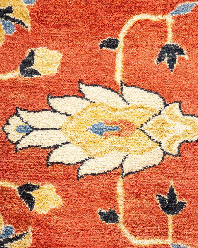One-of-a-Kind Imported Hand-knotted Area Rug  - Orange,  9' 2" x 12' 5" - Modern Rug Importers