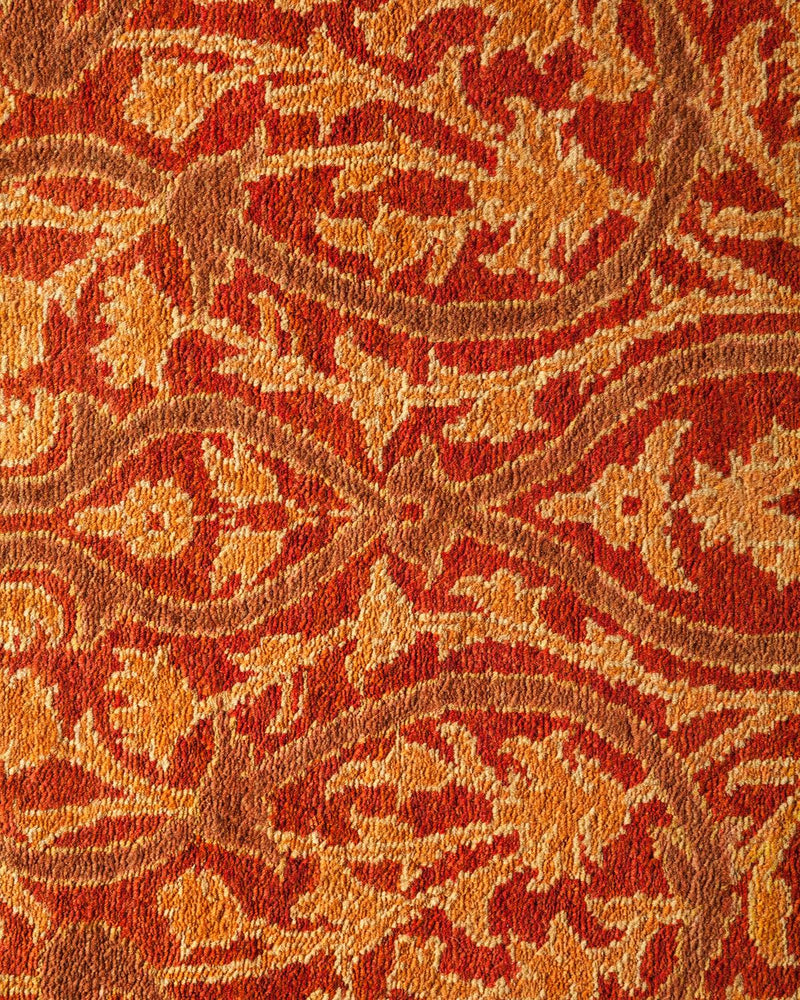 One-of-a-Kind Imported Hand-knotted Area Rug  - Orange, 9' 4" x 12' 4" - Modern Rug Importers