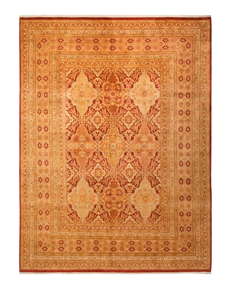 One-of-a-Kind Imported Hand-knotted Area Rug  - Orange, 9' 5" x 12' 4" - Modern Rug Importers