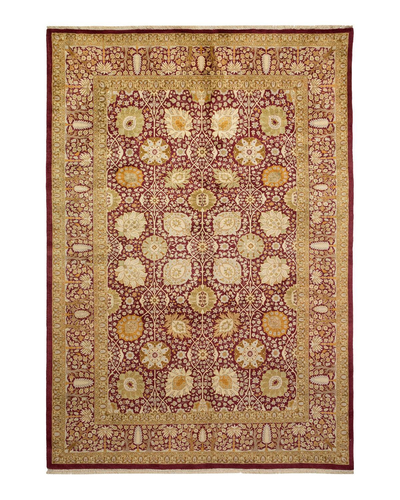 One-of-a-Kind Imported Hand-knotted Area Rug  - Pink, 6' 2" x 9' 0" - Modern Rug Importers
