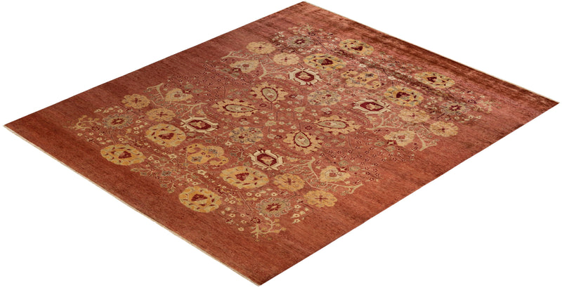 One-of-a-Kind Imported Hand-knotted Area Rug  - Pink, 7' 10" x 10' 1" - Modern Rug Importers