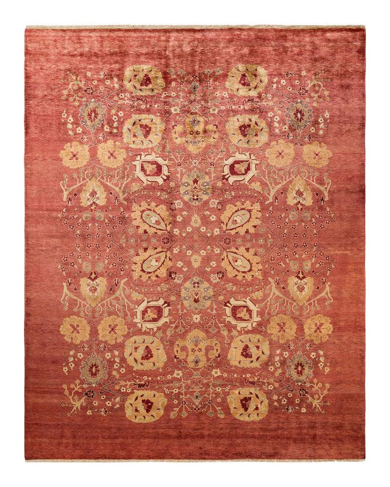 One-of-a-Kind Imported Hand-knotted Area Rug  - Pink, 7' 10" x 9' 10" - Modern Rug Importers