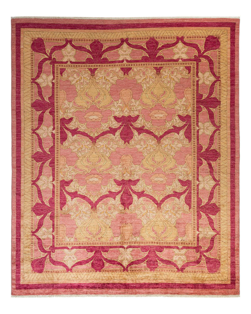 One-of-a-Kind Imported Hand-knotted Area Rug  - Pink, 7' 9" x 9' 6" - Modern Rug Importers