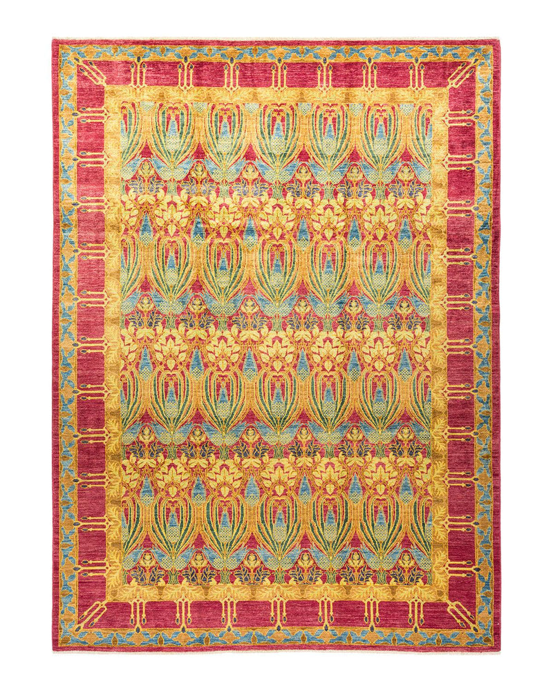 One-of-a-Kind Imported Hand-knotted Area Rug  - Pink, 8' 10" x 12' 2" - Modern Rug Importers