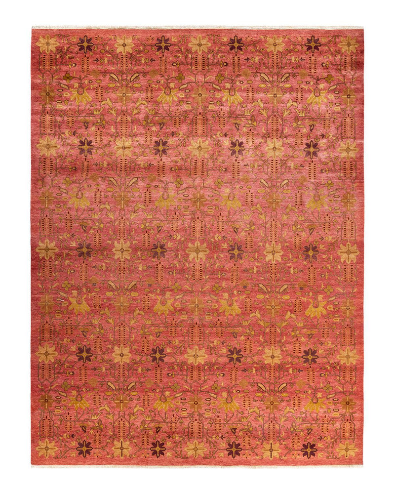 One-of-a-Kind Imported Hand-knotted Area Rug  - Pink,  9' 0" x 12' 6" - Modern Rug Importers
