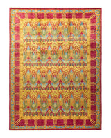 One-of-a-Kind Imported Hand-knotted Area Rug  - Pink, 9' 1" x 11' 10" - Modern Rug Importers