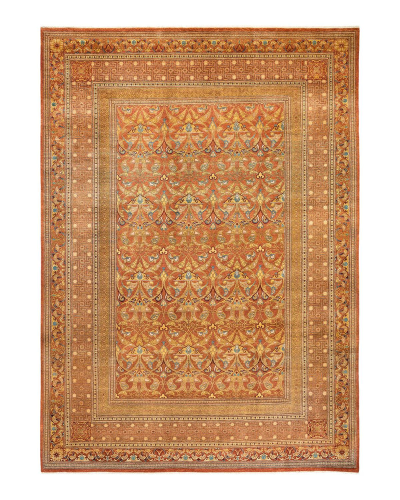 One-of-a-Kind Imported Hand-knotted Area Rug  - Pink, 9' 1" x 12' 5" - Modern Rug Importers