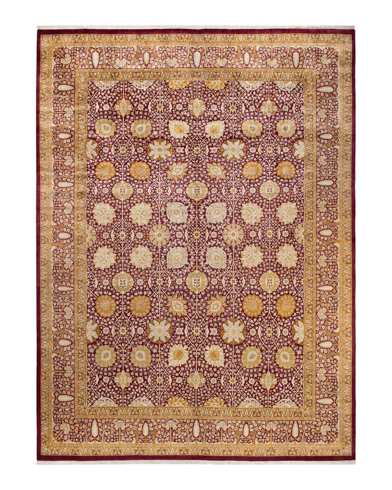 One-of-a-Kind Imported Hand-knotted Area Rug  - Purple,  10' 1" x 13' 10" - Modern Rug Importers