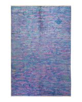 One-of-a-Kind Imported Hand-knotted Area Rug  - Purple, 6' 0" x 9' 1" - Modern Rug Importers