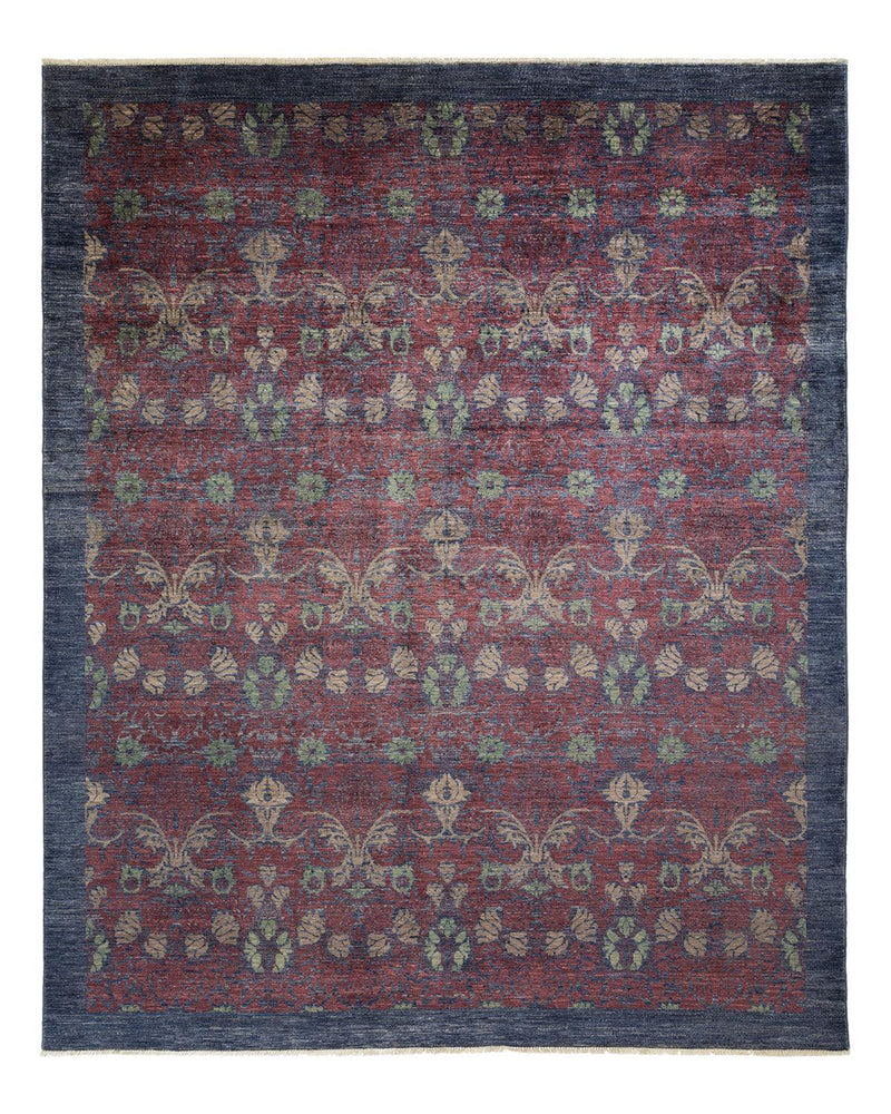 One-of-a-Kind Imported Hand-knotted Area Rug  - Purple, 8' 1" x 9' 10" - Modern Rug Importers