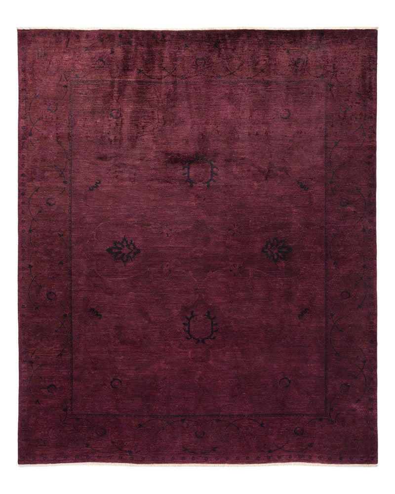 One-of-a-Kind Imported Hand-knotted Area Rug  - Purple, 9' 2" x 11' 8" - Modern Rug Importers