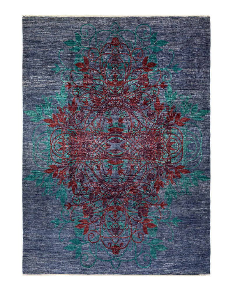 One-of-a-Kind Imported Hand-knotted Area Rug  - Purple, 9' 2" x 12' 8" - Modern Rug Importers